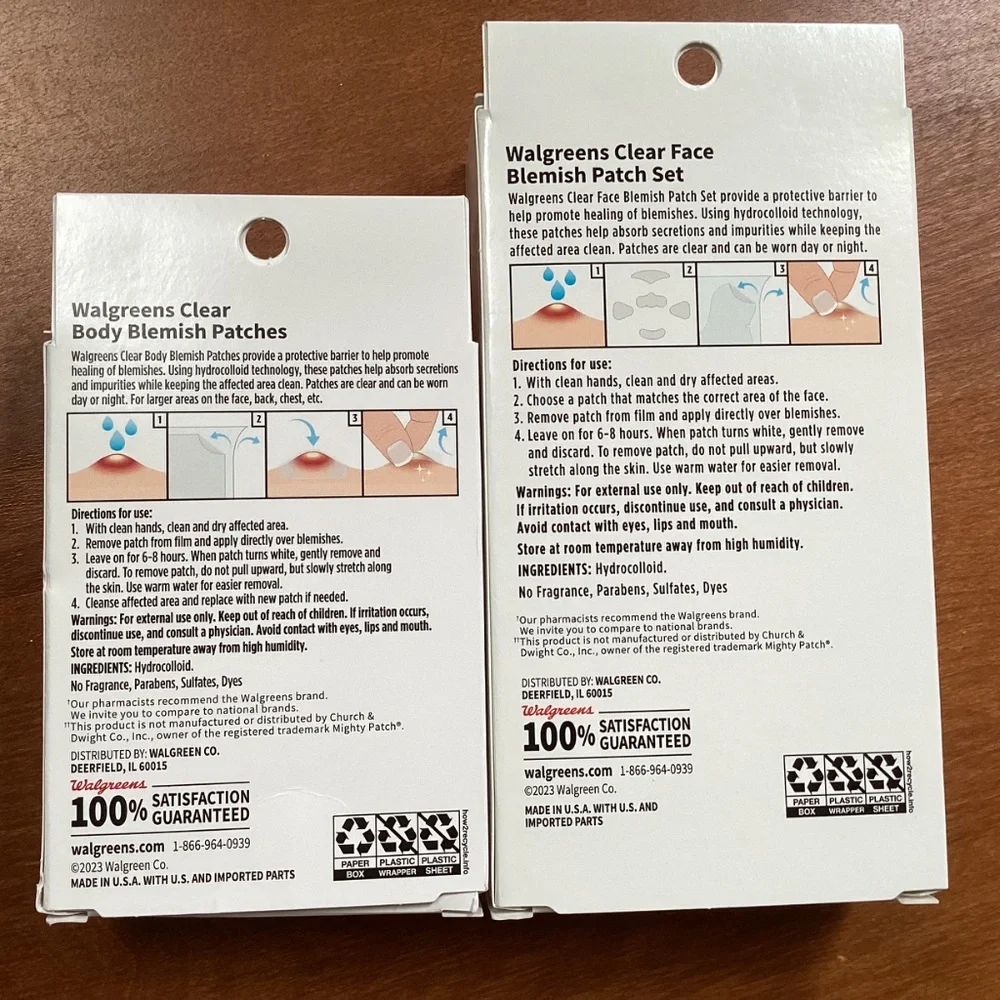 Walgreens Clear Body & Face Blemish Patches Bundle of 2 Boxes NEW